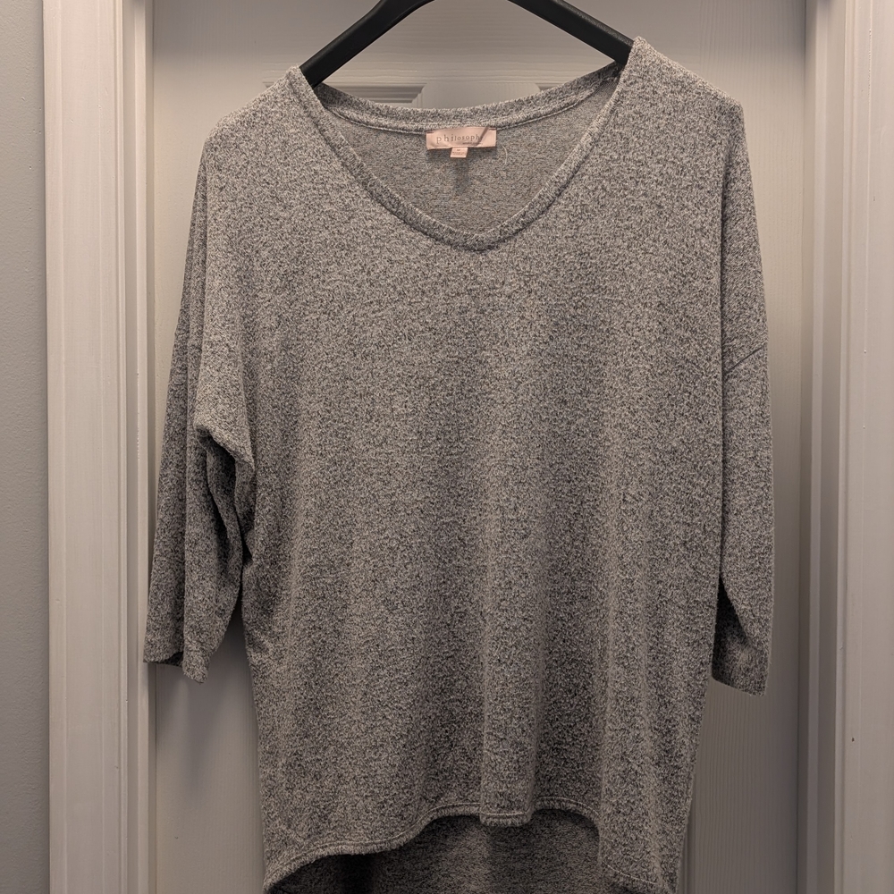 Philosophy Heather Gray Knit Top